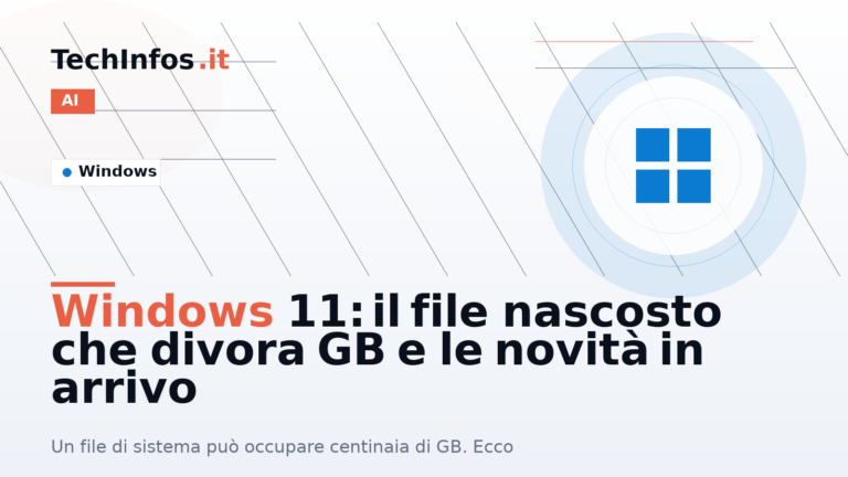 Windows 11: il file nascosto che divora GB e le novità in arrivo